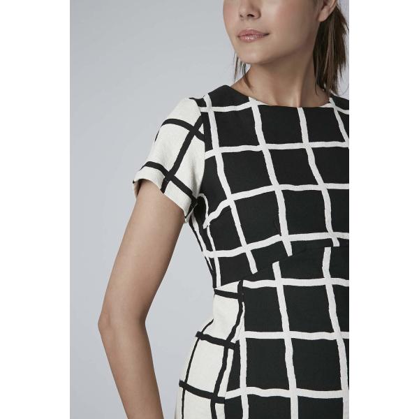 Windowpane Check Print maternity dresses for pregnance office lady