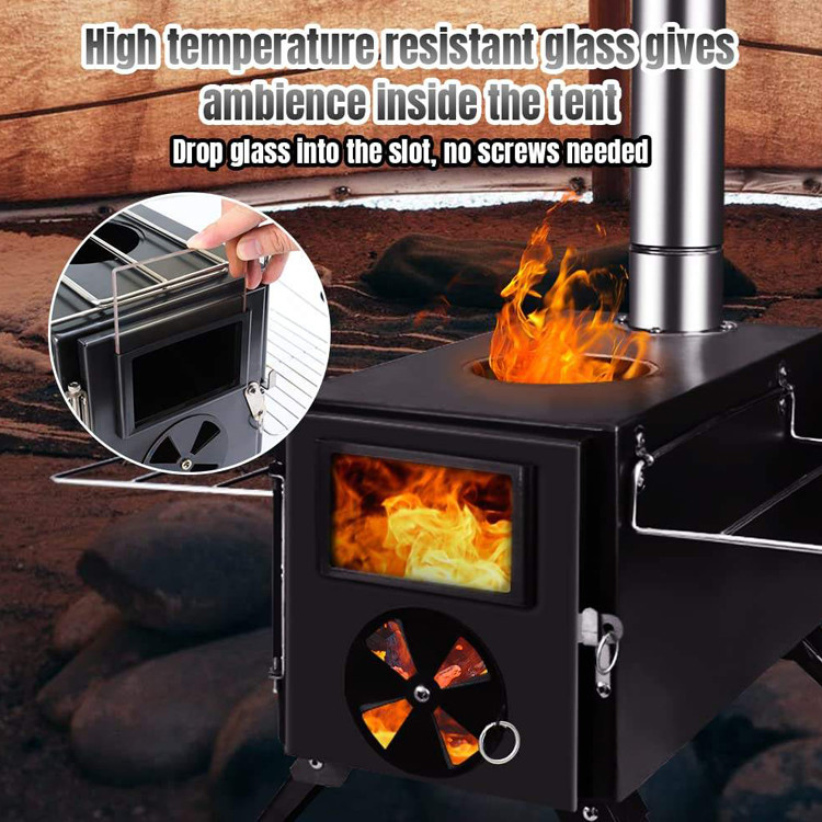 Portable Folding Black Wood Burning Fire Pits Perfect for Outdoor Camping and Picnic