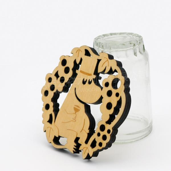Coasters Creative Wooden Carving Cup Mat Decorations Different Shapes