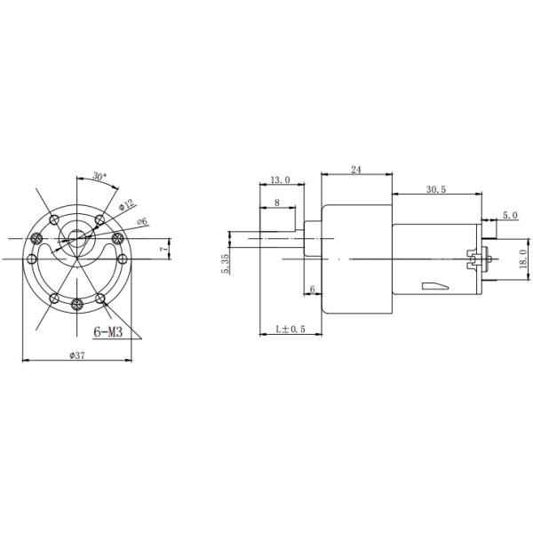 37mm 4.5V 6V 100 Rpm DC Motor 13mm D Shaft Full Metal Gear Motor For Small Machinery