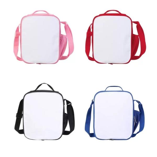 Custom Logo Sublimation Blank Insulated Lunch Tote Bag With Strap Heat Transfer Lunch Crossbody Bag Blanks