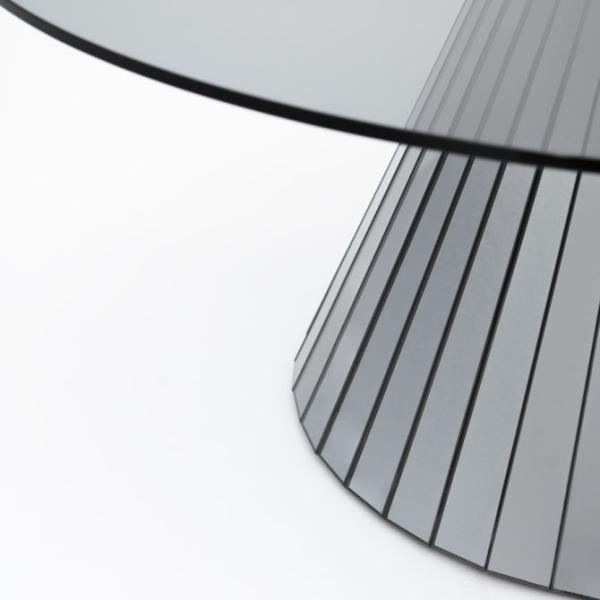 Modern Mirrored Circle Glass Coffee Table For Contemporary Living Room 64x64