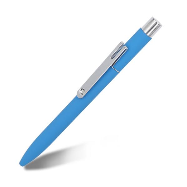 Soft Rubber Colorful Aluminum Business Ballpoint Pen Retractable Ball Pen With Customized Logo