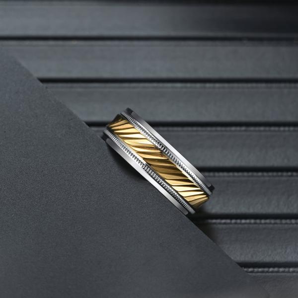 Hombres de moda anillo de espejo de acero inoxidable simple dorado anillos brillantes de acero inoxidable