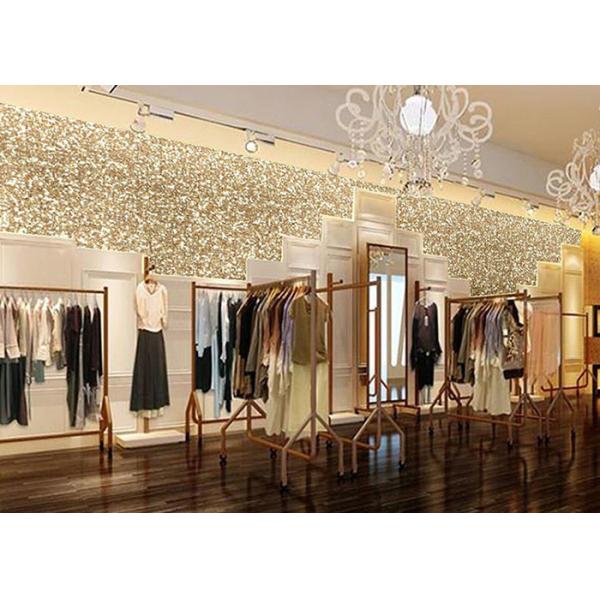 Waterproof Colorful Glitter Wall Fabric , Glitter Fabric Roll PU Material