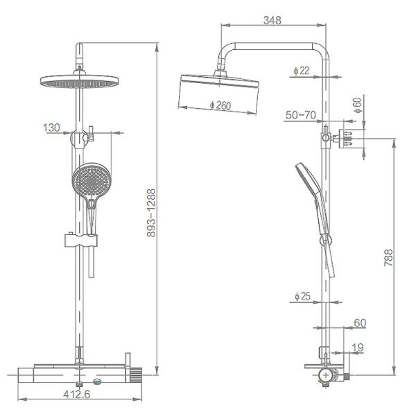 Системы ливня Bathroom тела СТРЕЛКИ Faucet горячей воды латунной холодный