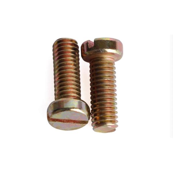 Yellow Chromate Plated Steel Slotted Drive Fillister Head Machine Screws Steel Fillister Head Slotted Screw
