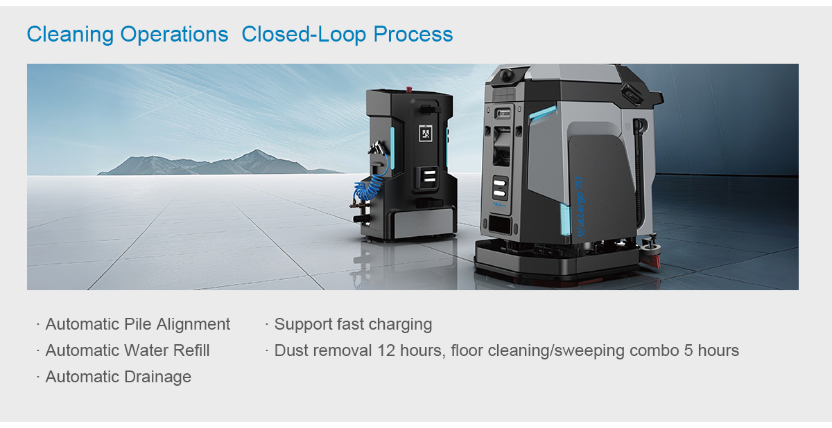 5-in-1 Smart Commercial Cleaning Robot 48V 30Ah Battery High Efficiency Autonomy Vacuuming Mopping Robot