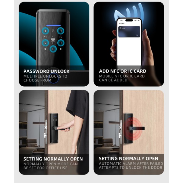 YAGU Fingerprint Password Security Door Lock Wholesale Factory Selling TTlock&TUYA Version Optional