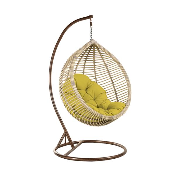 Modern Design Style Rattan Weaving Patio Hanging Egg Swing Chair for Outdoor Relaxation