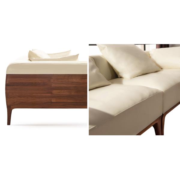 Popular Walnut Modern Sofa Set High Density Foam Home Decoration