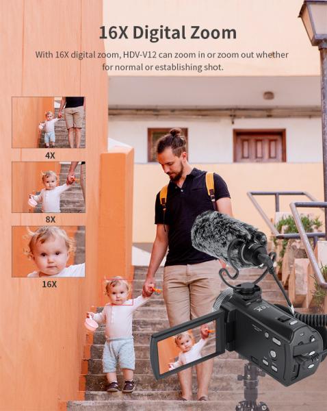 Vlog 4k Digital Video Camera Home Camcorder Film 1080P HD With Infrared Night Vision