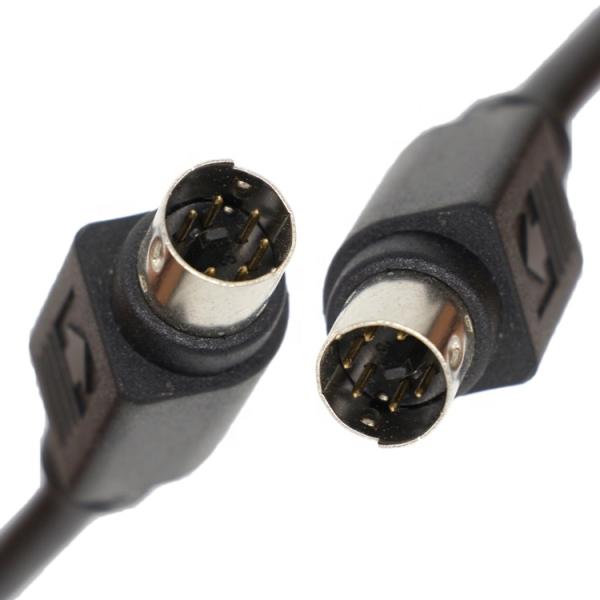 CUSTOM 1M 3M Shield S Video Male To Male Mini Din 6 Pin cable