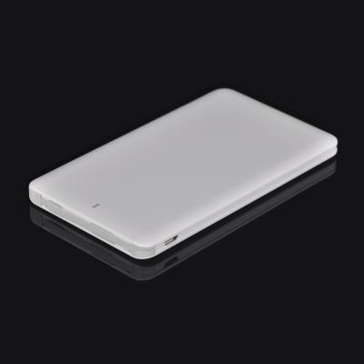 White Portable Mobile Power Bank With Cable 5V 1A LCD Digital Display Dual Output