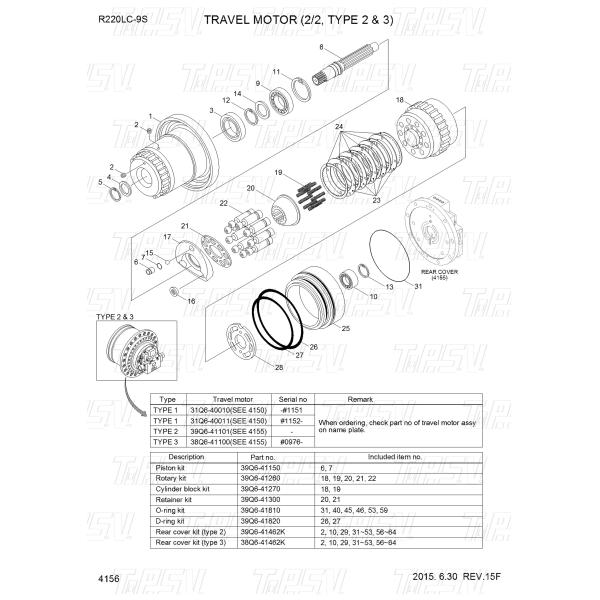 39Q6-41180 Precision Hydraulic Travel Motor Shaft for R220-9 Excavator Machinery