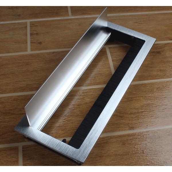 Brushed Silver Aluminum Table Top Management Box For Office Furniture