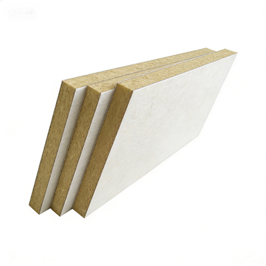 White Glass Fiber Mat Faced Fireproof Rock Wool Board For Curtain Walls