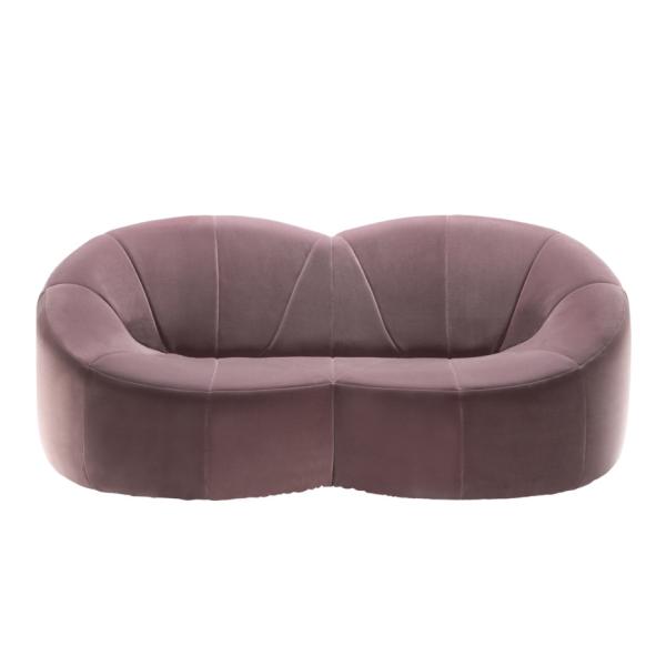 Fabric Pumpkin Modern Classic Sofa Set 2 Seater Colorful For Living Room