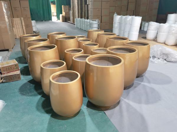 China Wholesale Round Shape Fiberglass Flower Pots GRP Planter Box For Outdoor Indoor Decor