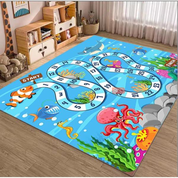 Cartoon Track Carte de la circulation Tapis pour le sol du salon, tapis de salle de jeux pour enfants