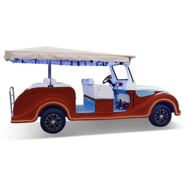 Серый классический автомобиль 8 мест Электрический туристический автомобиль Сюжетный автобус Три ряда мест