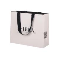 Sacs en papier cadeau blancs écologiques Emballage de vêtements avec poignée de coton plat