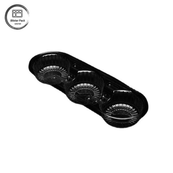 PET Thickened Disposable Transparent Takeout Tray With 3-Section Coffee Cup Holder, Plastic Tray For Yogurt And Beverage