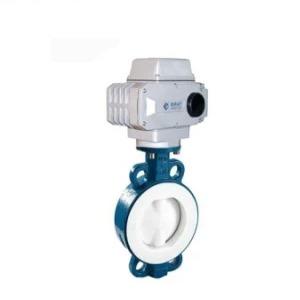 High Temperature Fluorine Electric Control Butterfly Valve With Wafer / Flang Connection