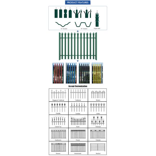 Порошок TL покрыл гальванизированный стальной палисад ограждая на сад 1800mm