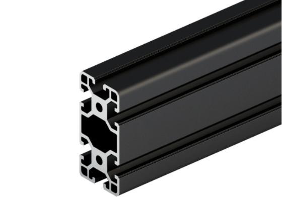 T anodizado preto entalhou sistemas de moldação da extrusão T6 de alumínio