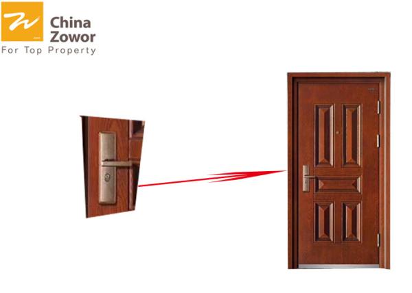Red Fire Rated Steel Entry Doors / Wooden Fire Rated Apartment Entry Doors