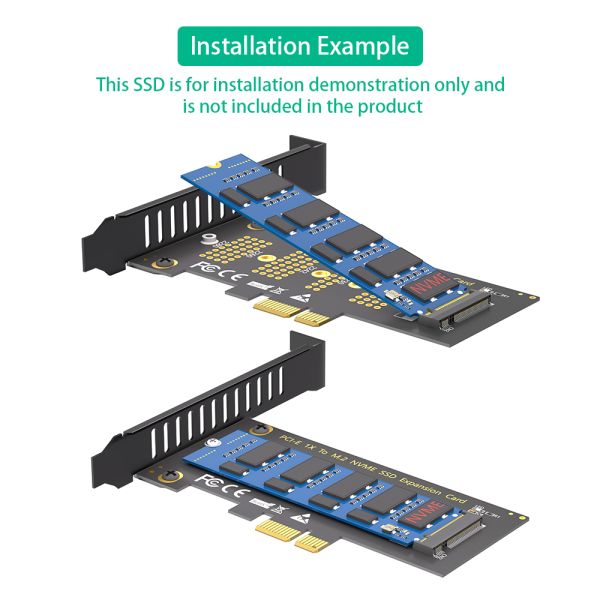 M.2 NVMe SSD to PCIe X1 Adapter Card with High Speed Data Transmission and PCIE 3.0 X4 Support for 2230-2280 Size SSDs