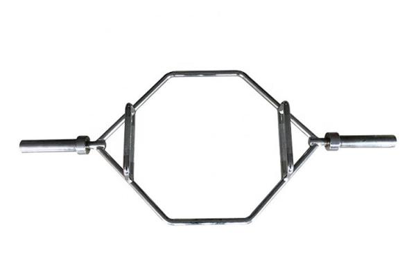 1.42m Silver Gym Weight Lifting Hex Olympic Barbell Bar With Knurled Handles