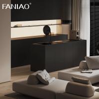 Matte Grey Custom Kitchen Cabinet Melamine Board Kitchen Base Cabinet With Sink Design Kitchen Furniture