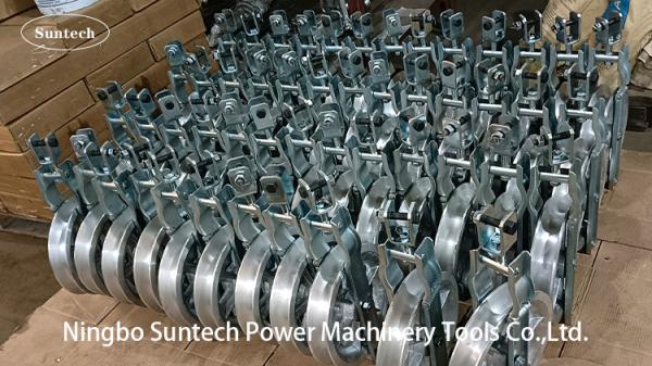 アルミニウム ローラーが付いているブロックをひもでつなぐ送電線MCのナイロン車輪のコンダクター