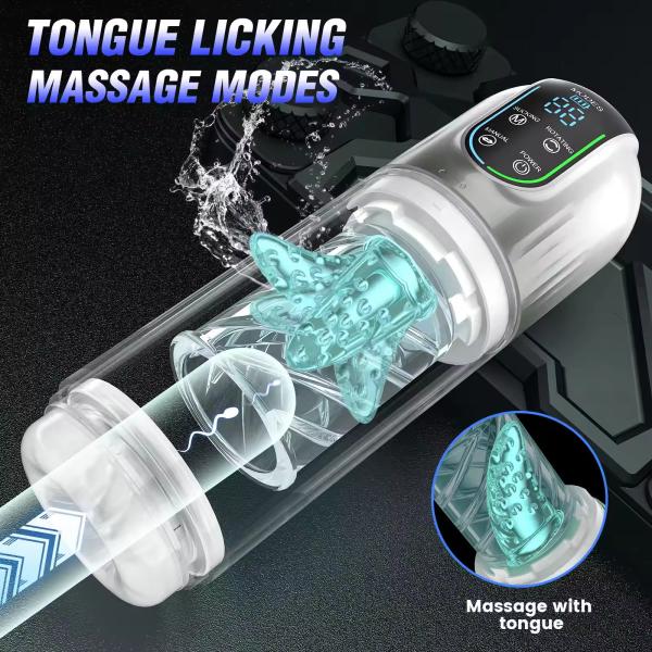 Water Bath Spinning Sucking Licking Aircraft Cup Multi Functional Visible Male Masturbation Cup