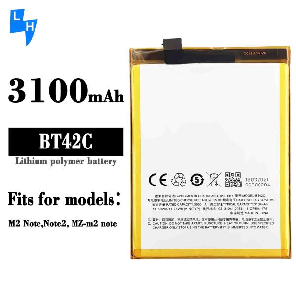 500 piezas OEM BT42C Meizu Blue Charm Note2 Batería de teléfono móvil para MeiZu M2 NOTE