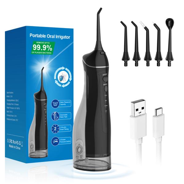 Rechargeable Dental Cordless Water Flosser Waterproof IPX7 1200-1400 Times/Min