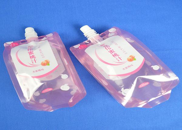 Clear Window Spout Pouch Packaging 120 - 160 Mic For Cosmetic / Milk / Flavoring