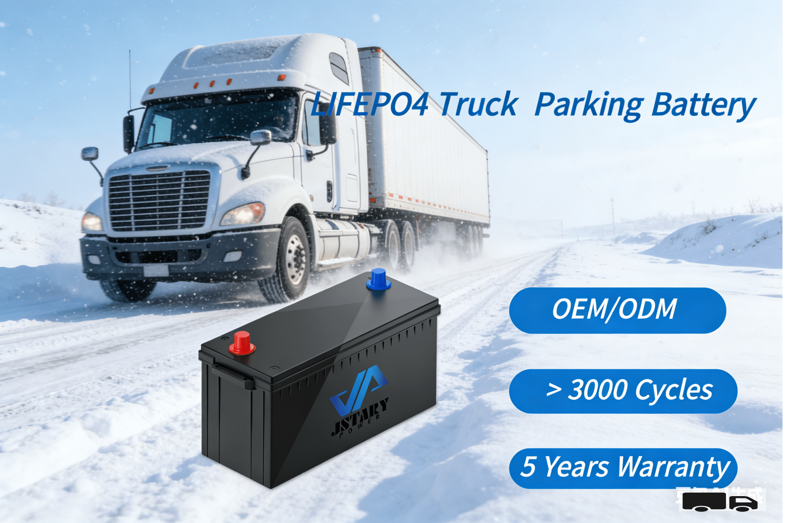 24V 230Ah LiFePO4 Battery for Truck Parking Air Conditioner – 4000+ Cycles Deep Cycle