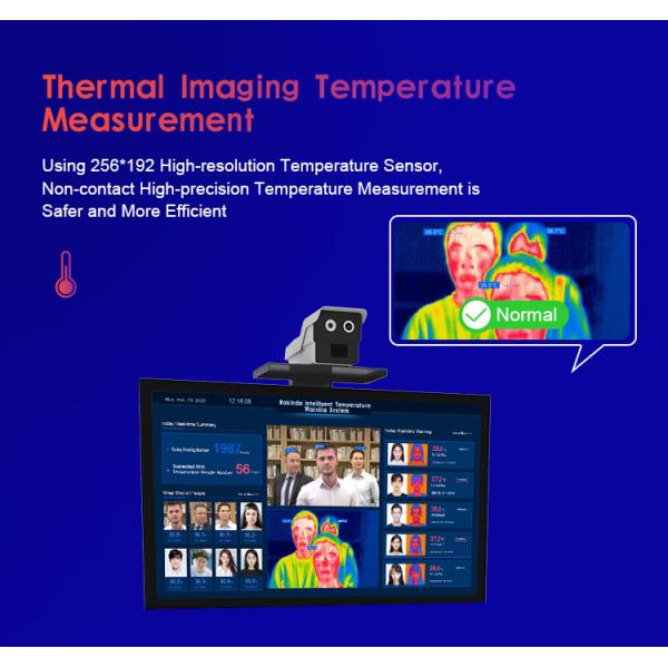 Киоск скрининга температуры Touchless терминала термометра распознавания лиц LCD