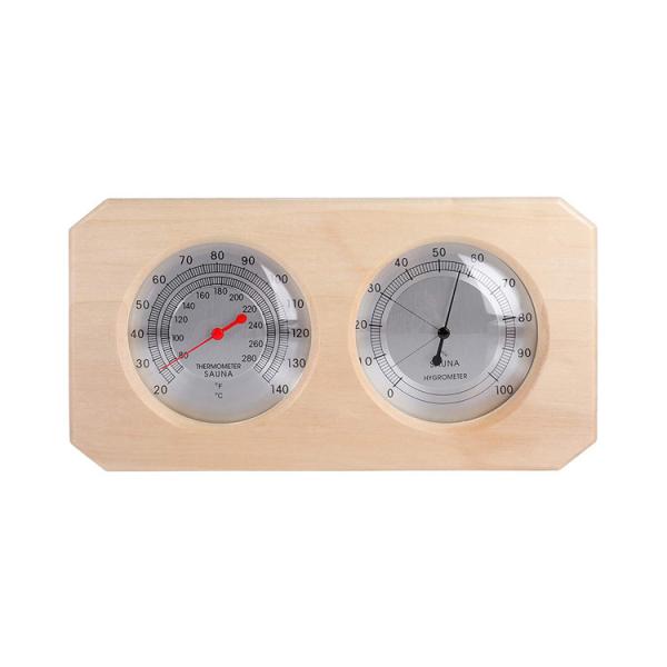 Traditional Wooden Sauna Hygrothermograph Thermometer 2 in 1 Room Sauna Equipment Sauna Measurement Temperature Humidity Indoor Accessories