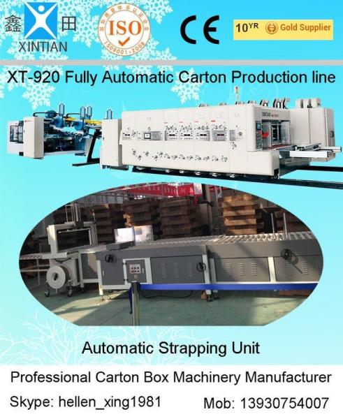 Automatic Corrugated Paperboard Flexo Printer Slotter Folder Gluer with Bunding Machine