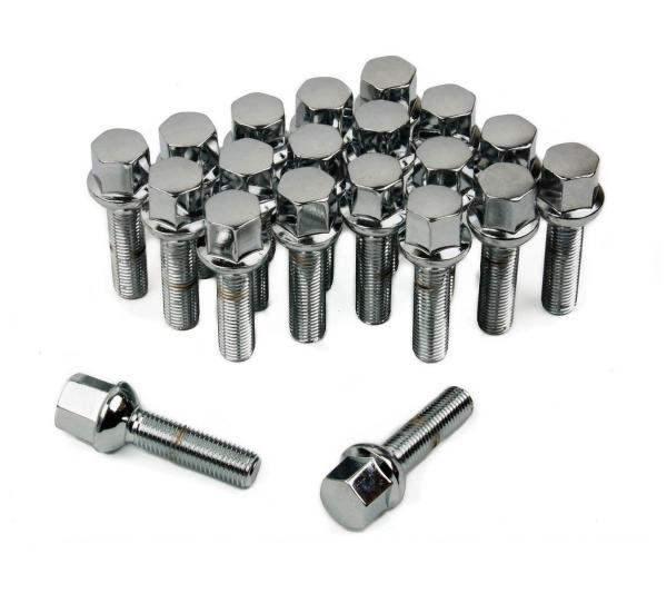 Car Tire Wheel Lug Bolts R13 Ball Seat 66 Mm Overall Length For Audi Porsche