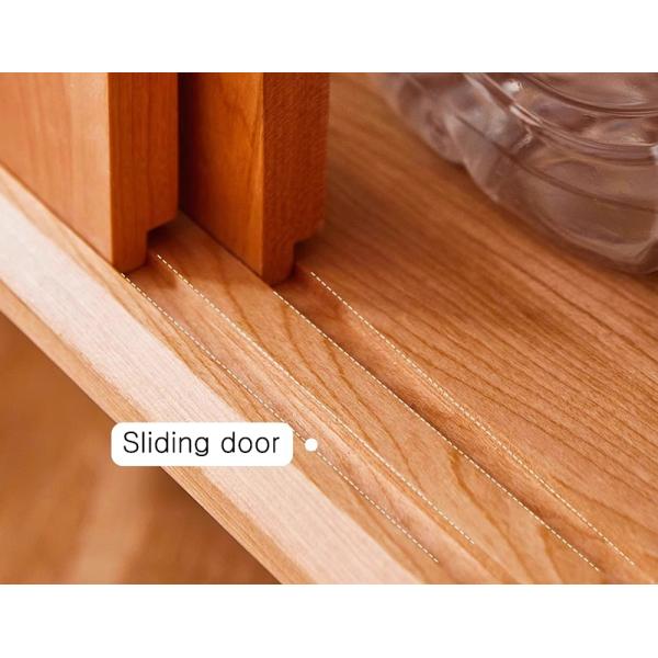 Solid Wood Kitchen Storage Cupboard Wooden Furniture Woven Dishes Cabinet in Pantry