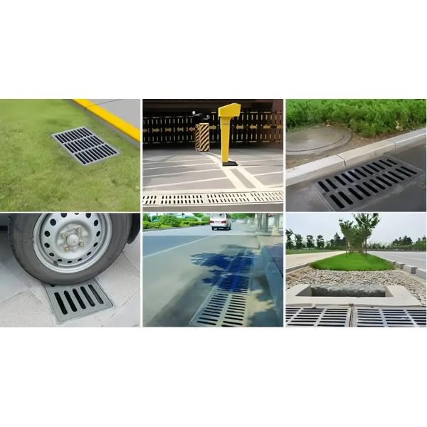 Rejilla de alcantarilla de fundición con junta de goma y estructura integral para un drenaje eficiente