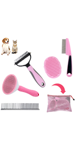 Dog Brush Grooming Kit 5 In 1 Shedding - Dog Grooming Dog Brush for Shedding Haired Dogs, Deshedder Brush for Dogs