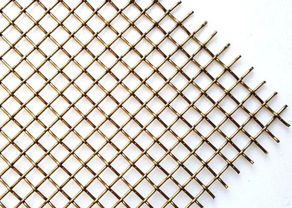Antique Brass Decorative Wire Mesh For Cabinets Wire Dia 1.8mm Aperture 20mm