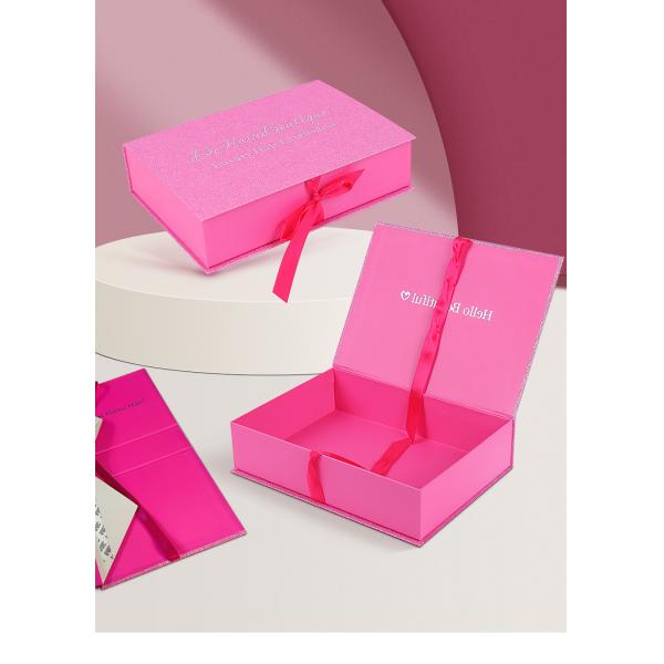Magnetic Folding Hair Extension Packaging Boxes Fashionable With Silk Satin