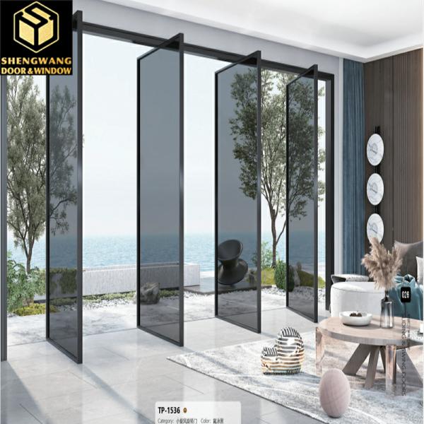 Puertas de vidrio plegables de aluminio personalizables para hoteles ligero duradero